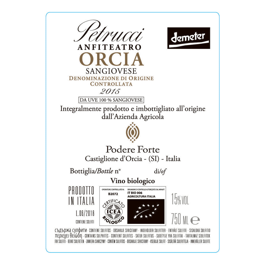 2015 Podere Forte, Orcia, Petrucci Anfiteatro 3x750ml