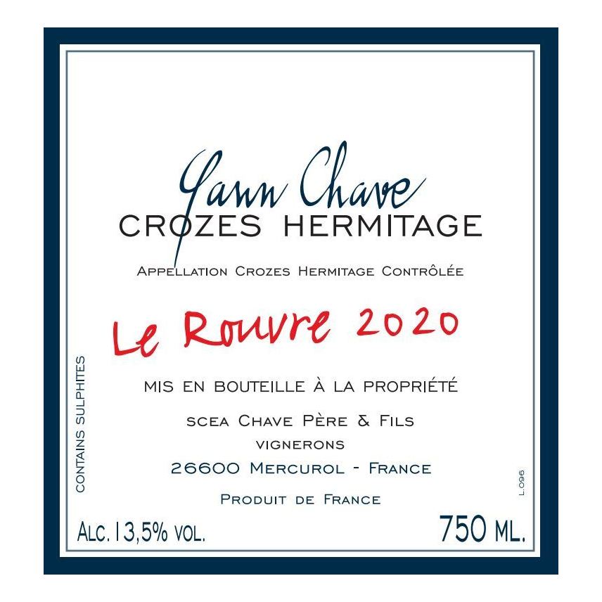 2018 Yann Chave, Crozes-Hermitage, Rouvre (6x750ml)