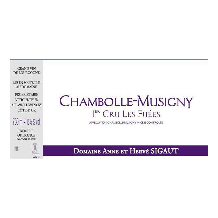 2021 Domaine Anne et Herve Sigaut, Chambolle-Musigny Premier Cru, Les Fuees 6x750ml