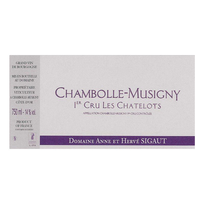 2013 Domaine Anne et Herve Sigaut, Chambolle-Musigny Premier Cru, Les Chatelots (3x1.5L)