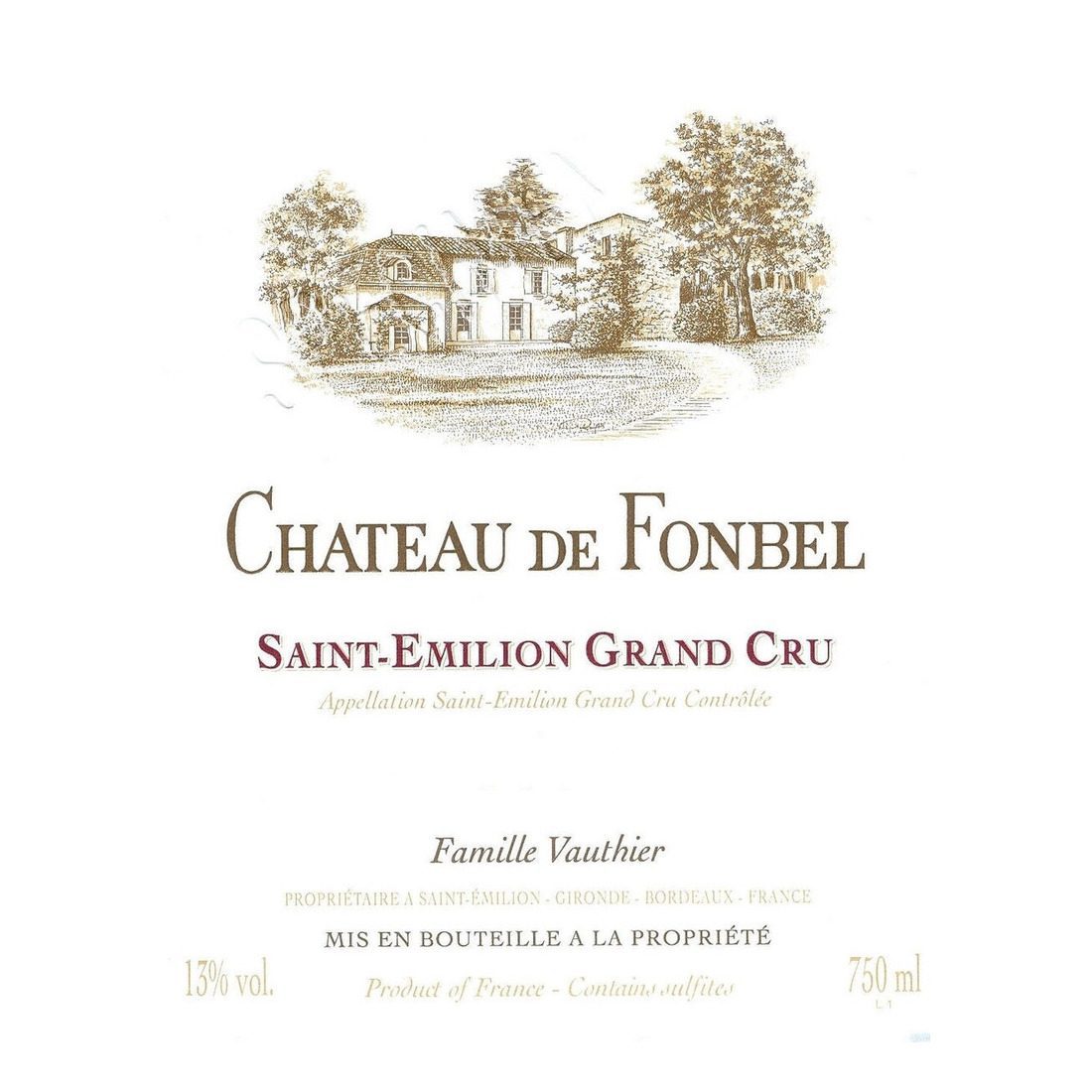 2015 Chateau de Fonbel, Saint-Emilion Grand Cru 12x750ml