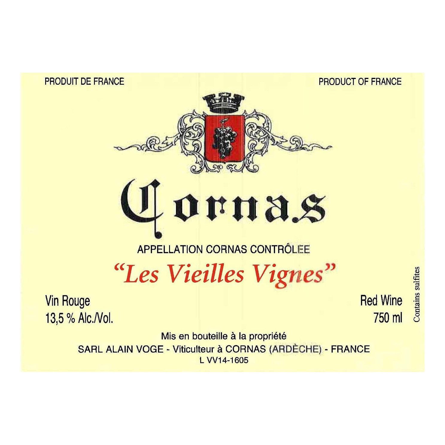 2018 Alain Voge, Cornas, Les Viellies Vignes 6x750ml