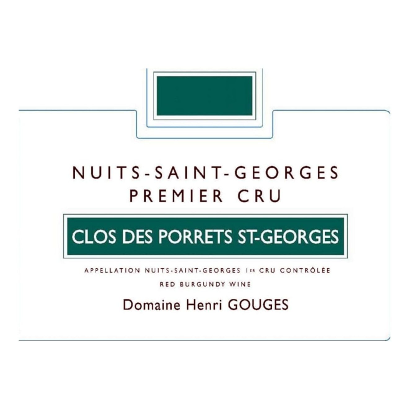 2019 Domaine Henri Gouges, Nuits-Saint-Georges Premier Cru, Clos des Porrets-Saint-Georges 6x750ml