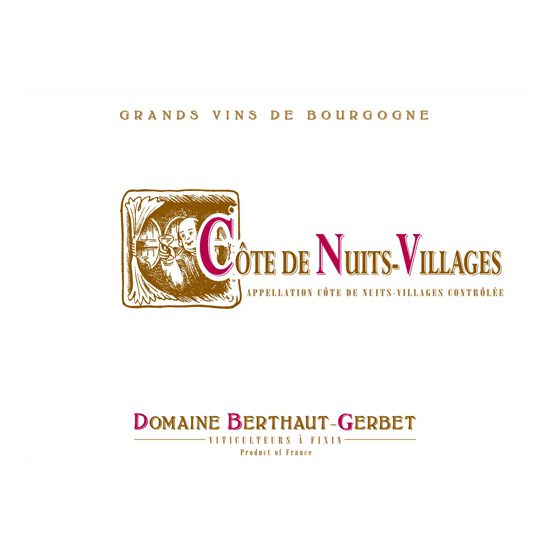 2022 Domaine Berthaut-Gerbet, Cote de Nuits-Villages (12x750ml)