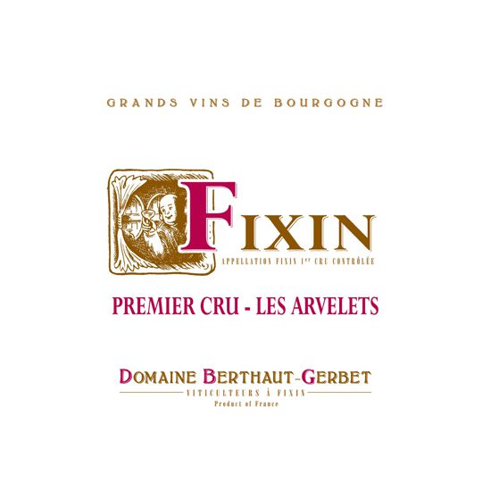 2018 Domaine Berthaut-Gerbet, Fixin Premier Cru, Arvelets 6x750ml