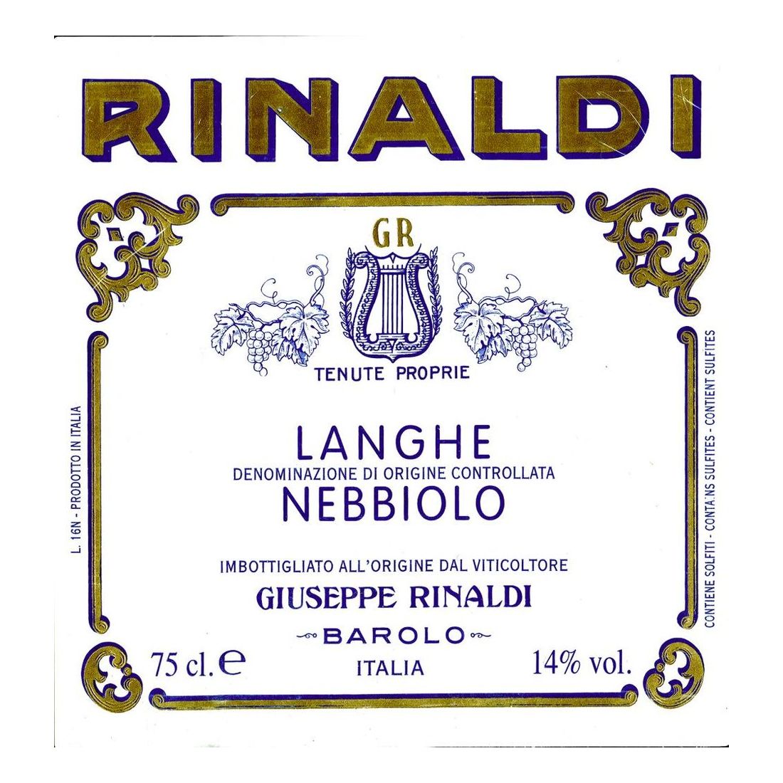 2016 Giuseppe Rinaldi, Langhe, Nebbiolo 6x750ml