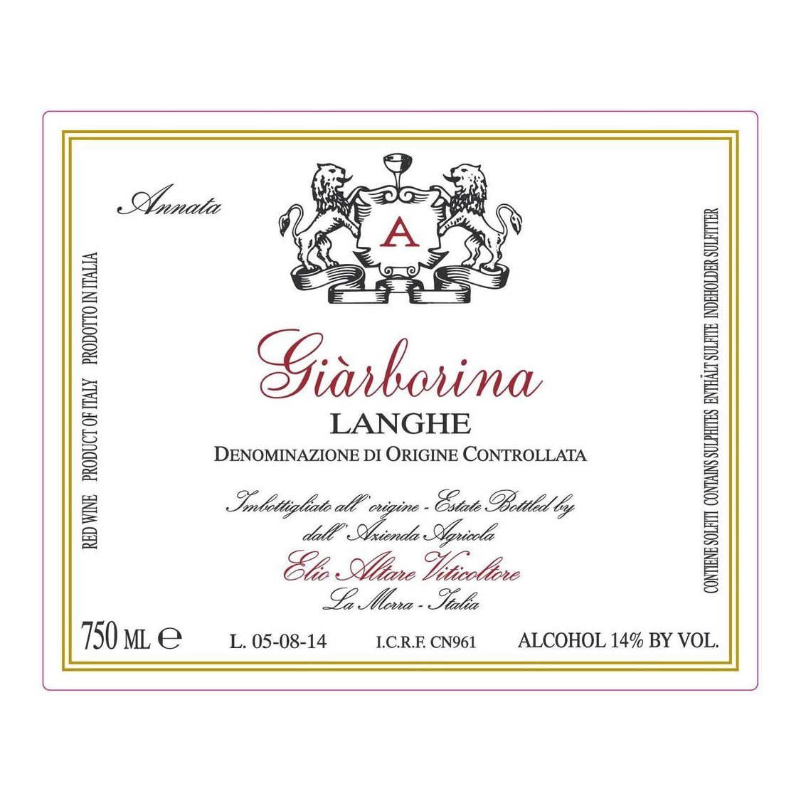 2021 Elio Altare, Langhe, Giarborina (6x750ml)