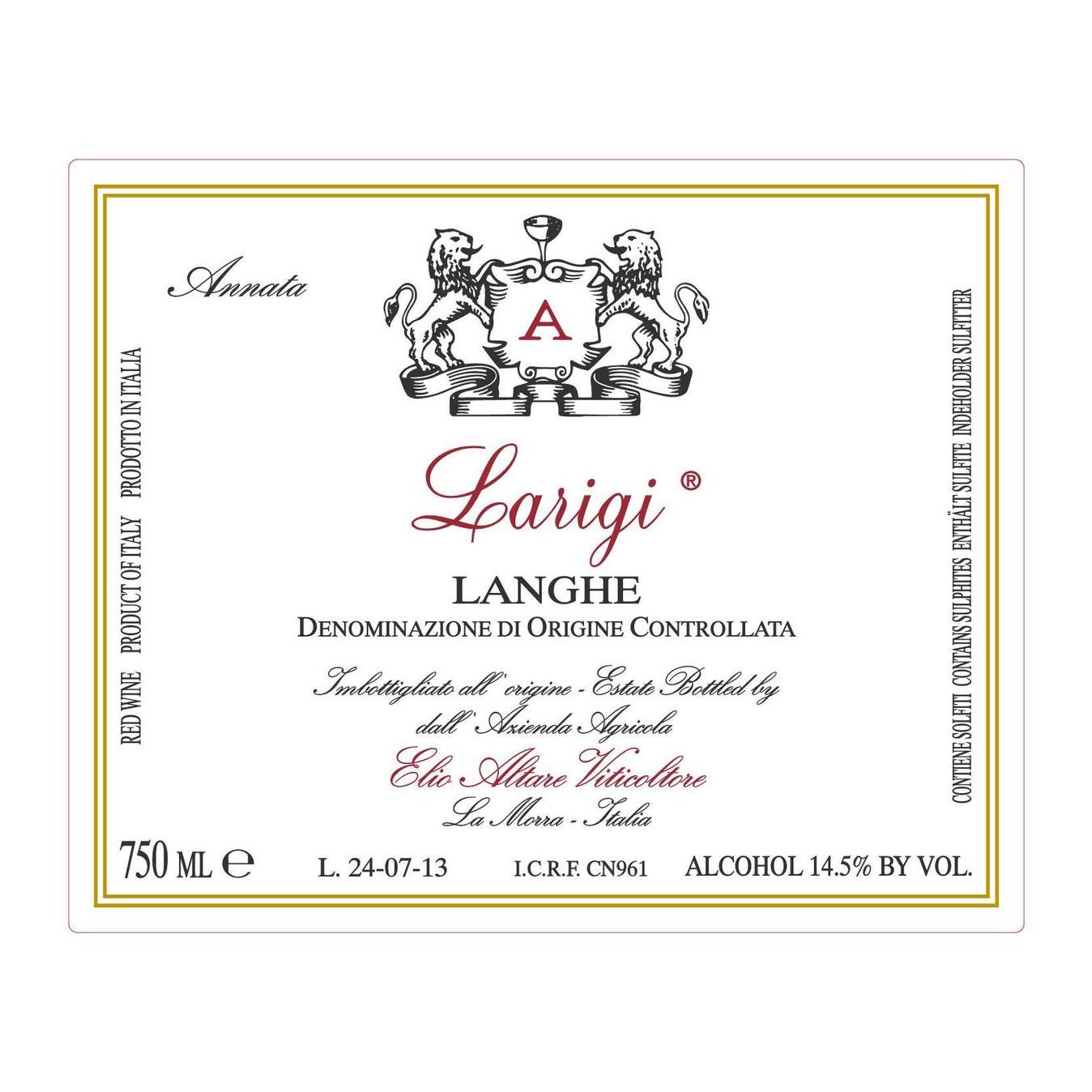 2021 Elio Altare, Langhe, Larigi (6x750ml)
