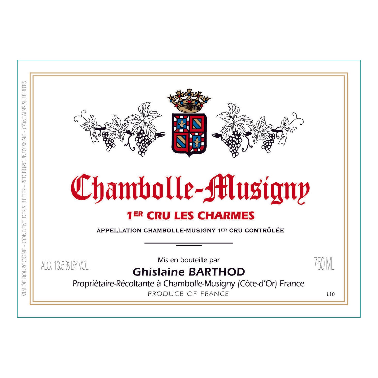 2018 Ghislaine Barthod, Chambolle-Musigny Premier Cru, Les Charmes 6x750ml