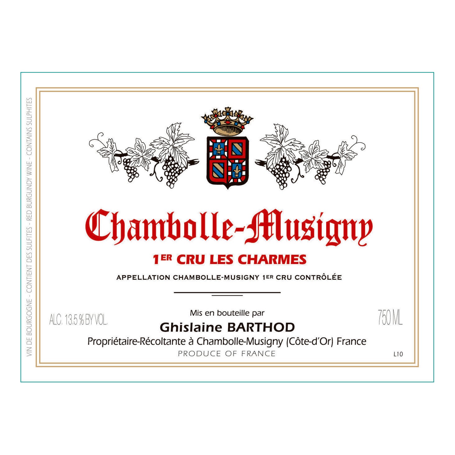 2017 Ghislaine Barthod, Chambolle-Musigny Premier Cru, Les Charmes 12x750ml