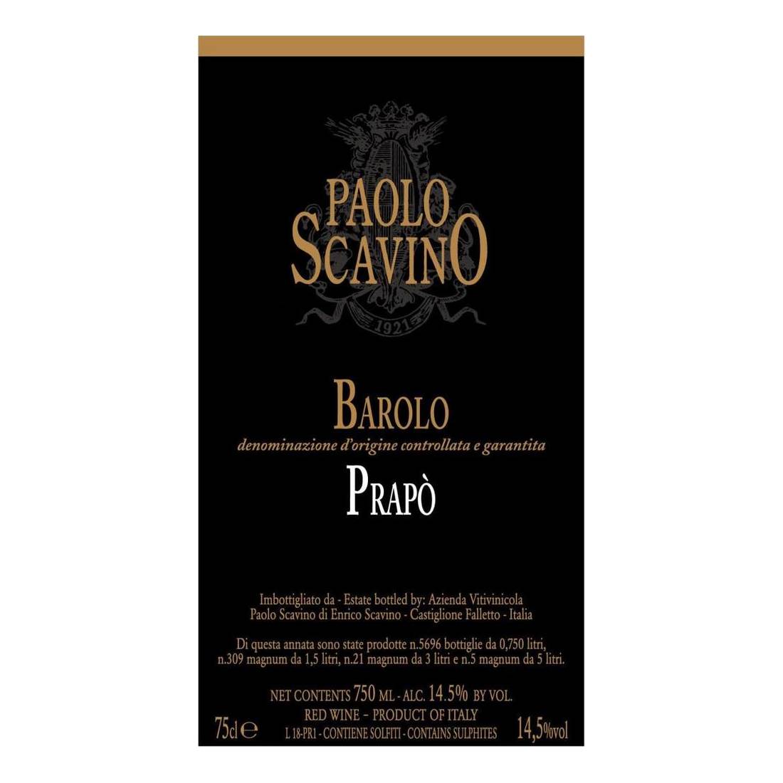 2021 Paolo Scavino, Barolo, Prapo 6x750ml