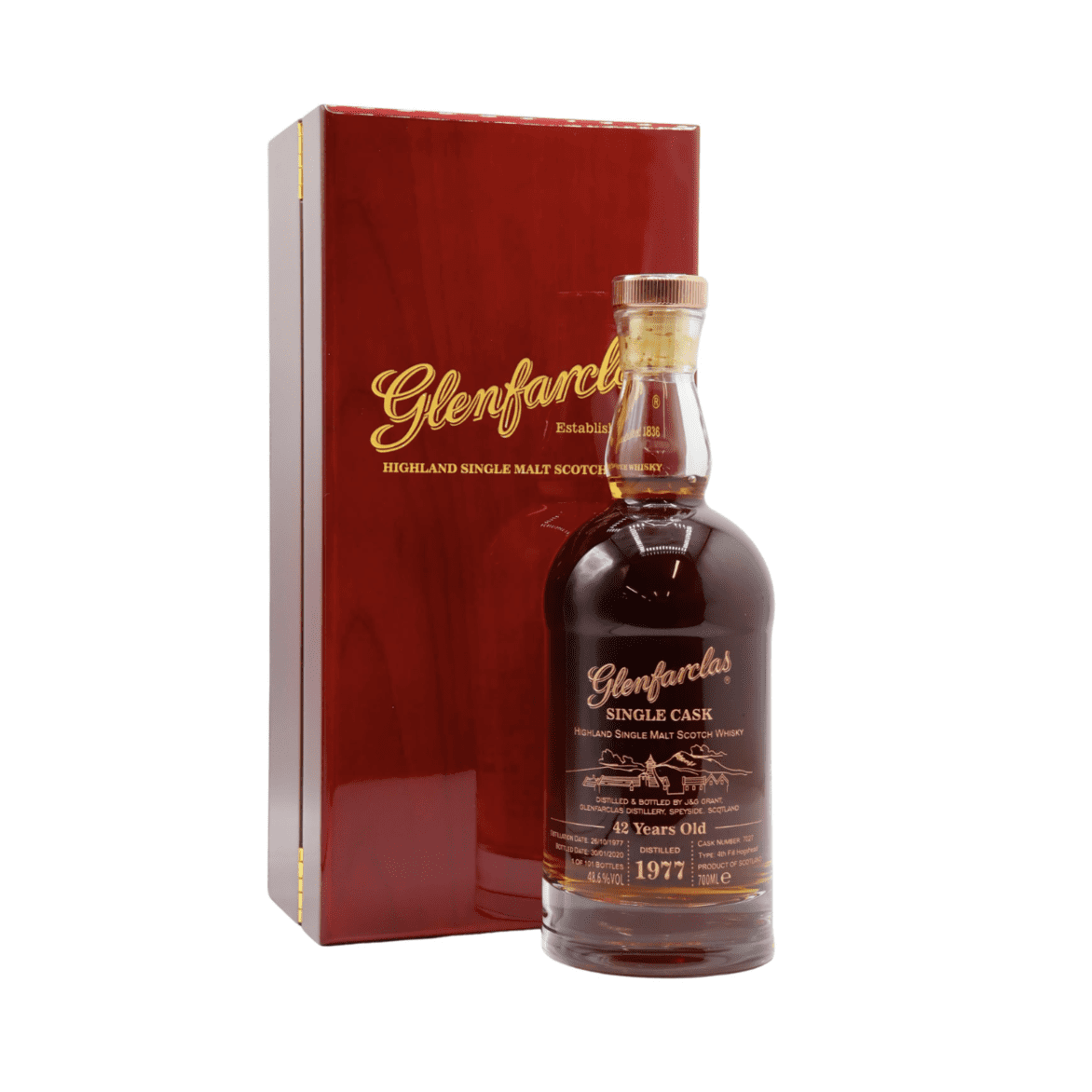 1977 Glenfarclas, Highland Single Malt Single Cask 4th Fill Hogshead No 7027 42YO Bottled 2020, Speyside (700ml)