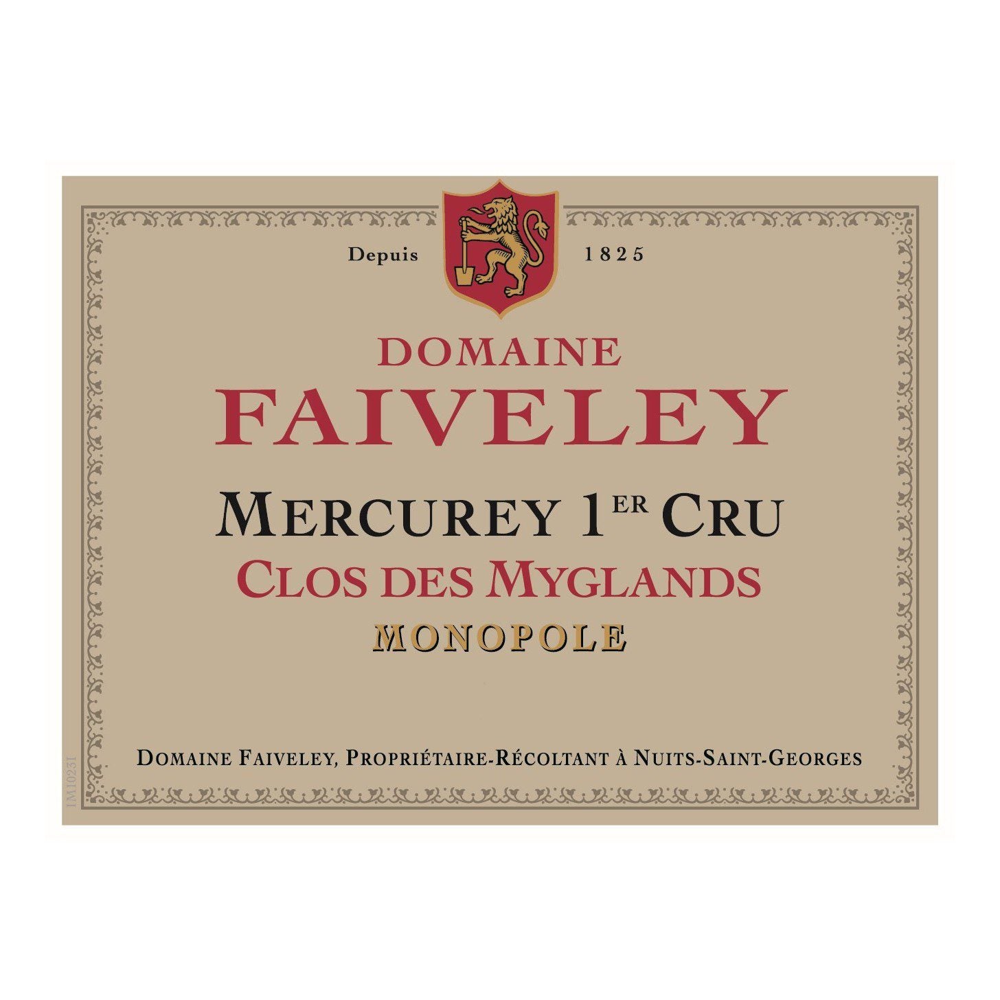 2010 Domaine Faiveley, Mercurey Premier Cru, Clos des Myglands (12x750ml)