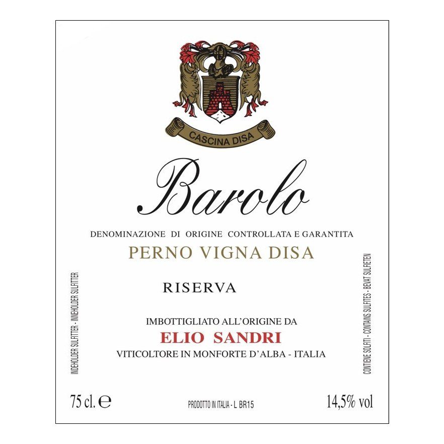 2017 Elio Sandri, Barolo, Perno Vigna Disa Riserva 6x750ml
