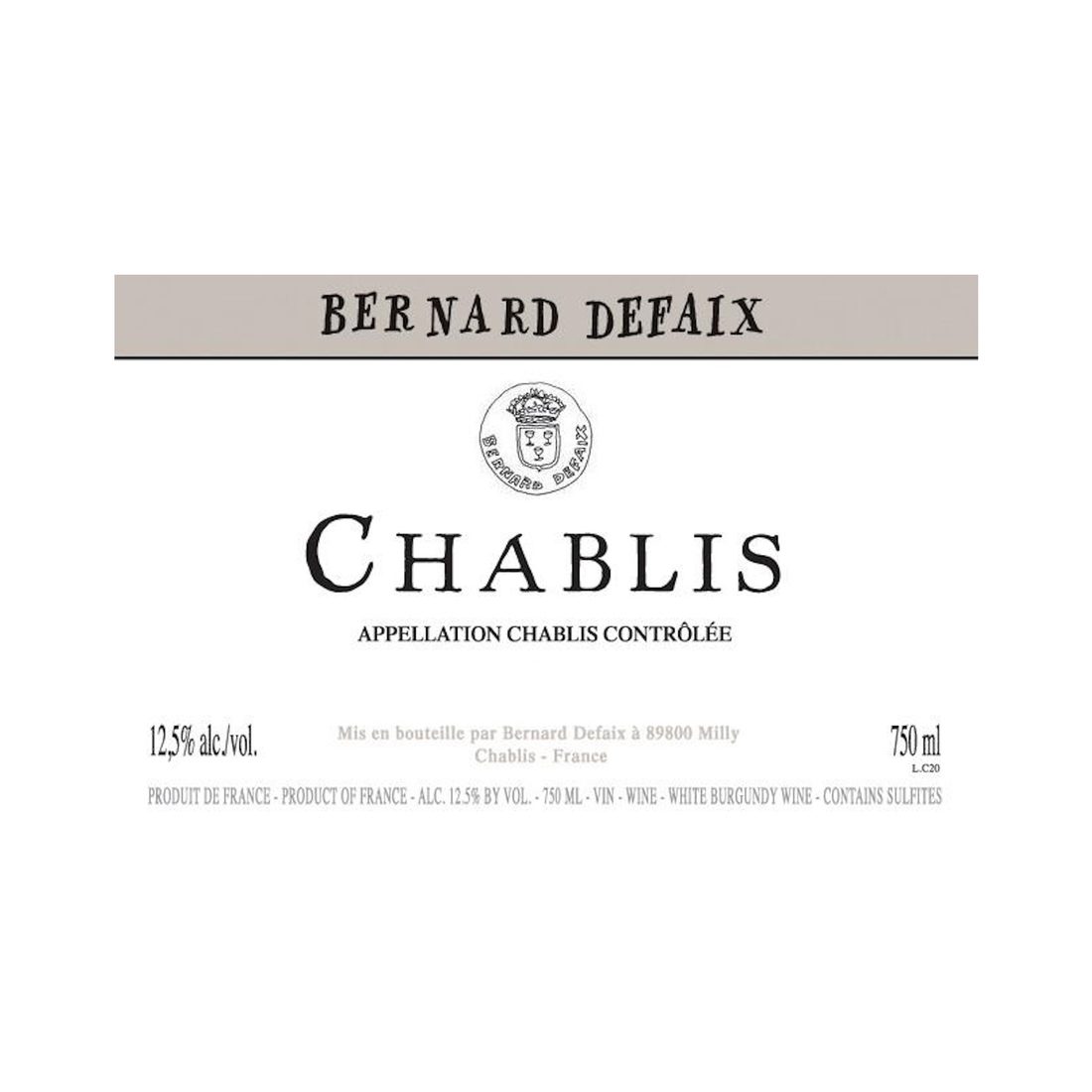 2022 Bernard Defaix, Chablis 12x750ml