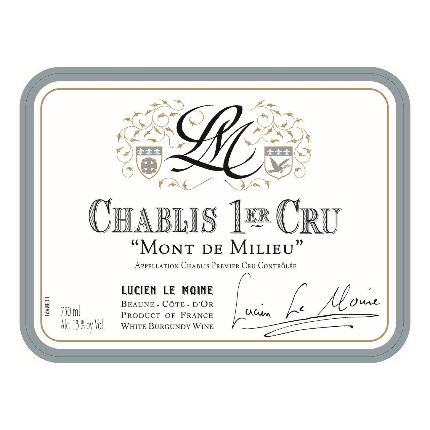 2019 Lucien Le Moine, Chablis Premier Cru, Mont de Milieu 6x750ml