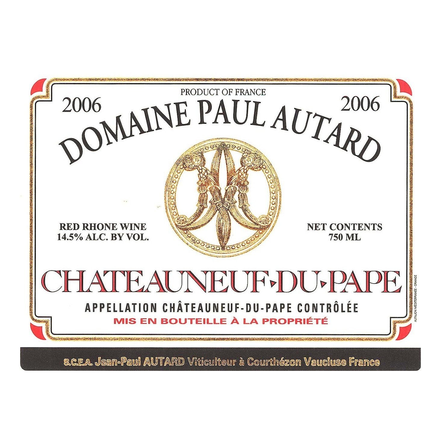 1998 Domaine Paul Autard, Chateauneuf-du-Pape, Blanc 12x750ml