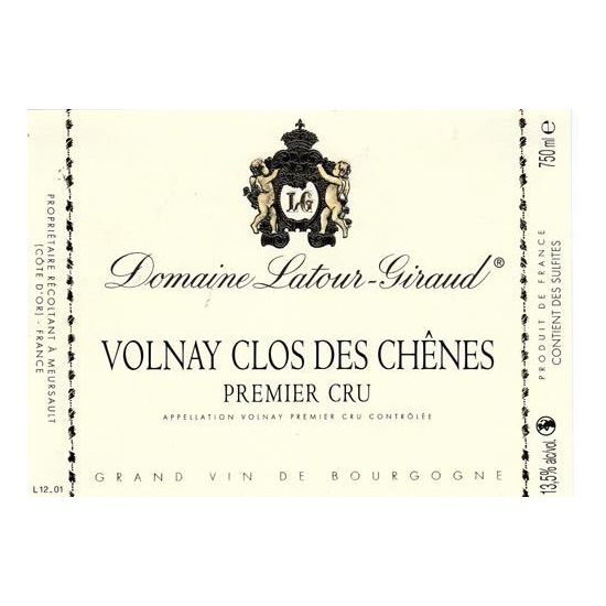 2019 Domaine Latour Giraud, Volnay Premier Cru, Clos des Chenes 6x750ml