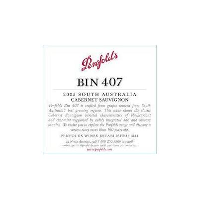 2021 Penfolds, Bin 407 Cabernet Sauvignon, South Australia (6x750ml)