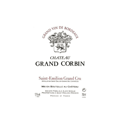 2019 Chateau Grand Corbin Grand Cru Classe, Saint-Emilion Grand Cru 6x1.5L